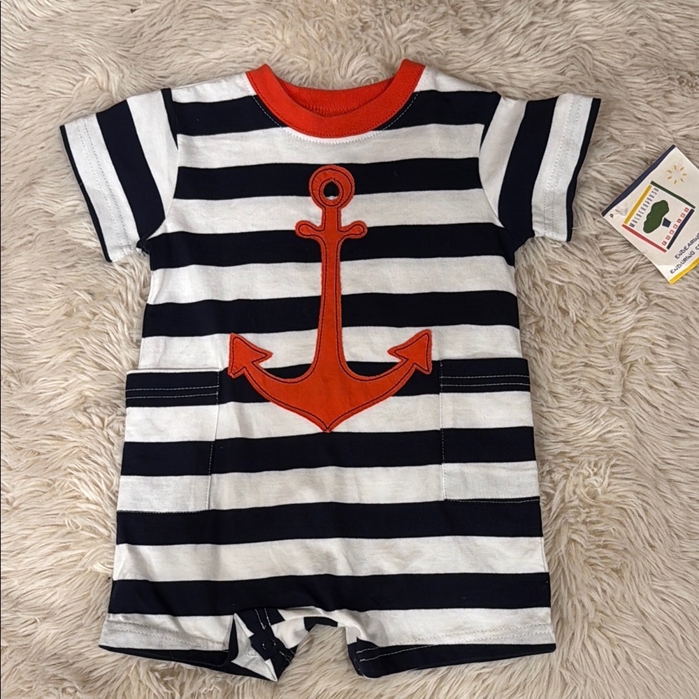 ⚓️ Nautical Striped Kids One Piece 9-12 months NWT